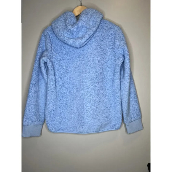Athleta Girl So Snug Sherpa Hoodie Fleece Pullover Sweatshirt Blue Size XXL (16) - Picture 5 of 5